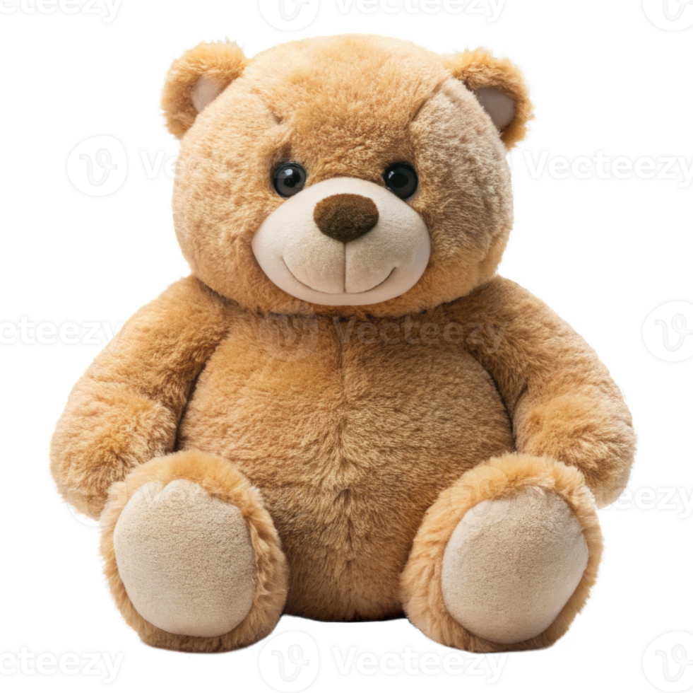 a brown teddy bear sitting on a transparent background png