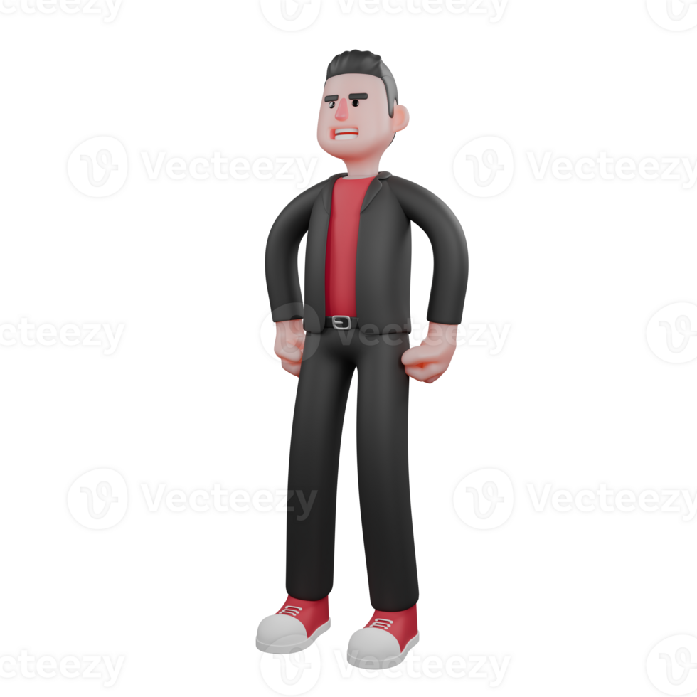 3D Dance Performer Character. A male choreographer stands with both hands on his hips with a happy expression. Choreographer Artist png