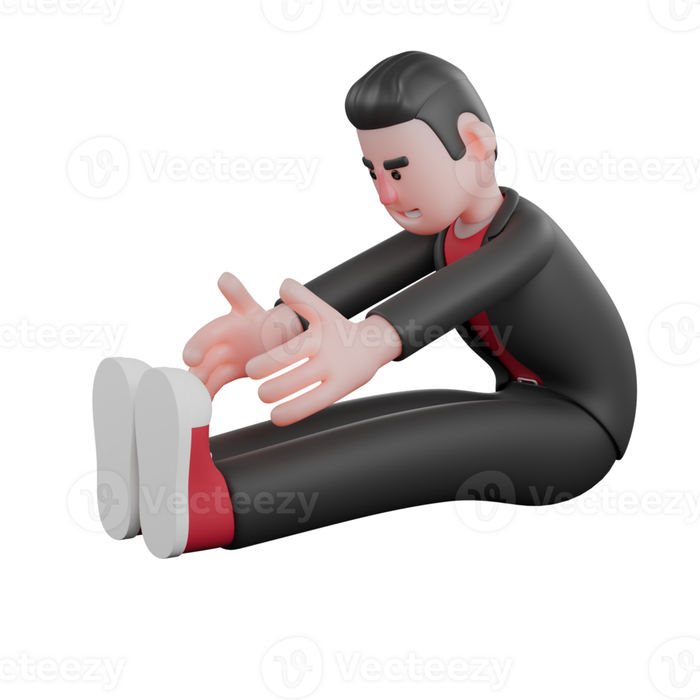 Dance Artist 3D Model . A male choreographer does the seated foot-touch stretch. Choreographer Character png