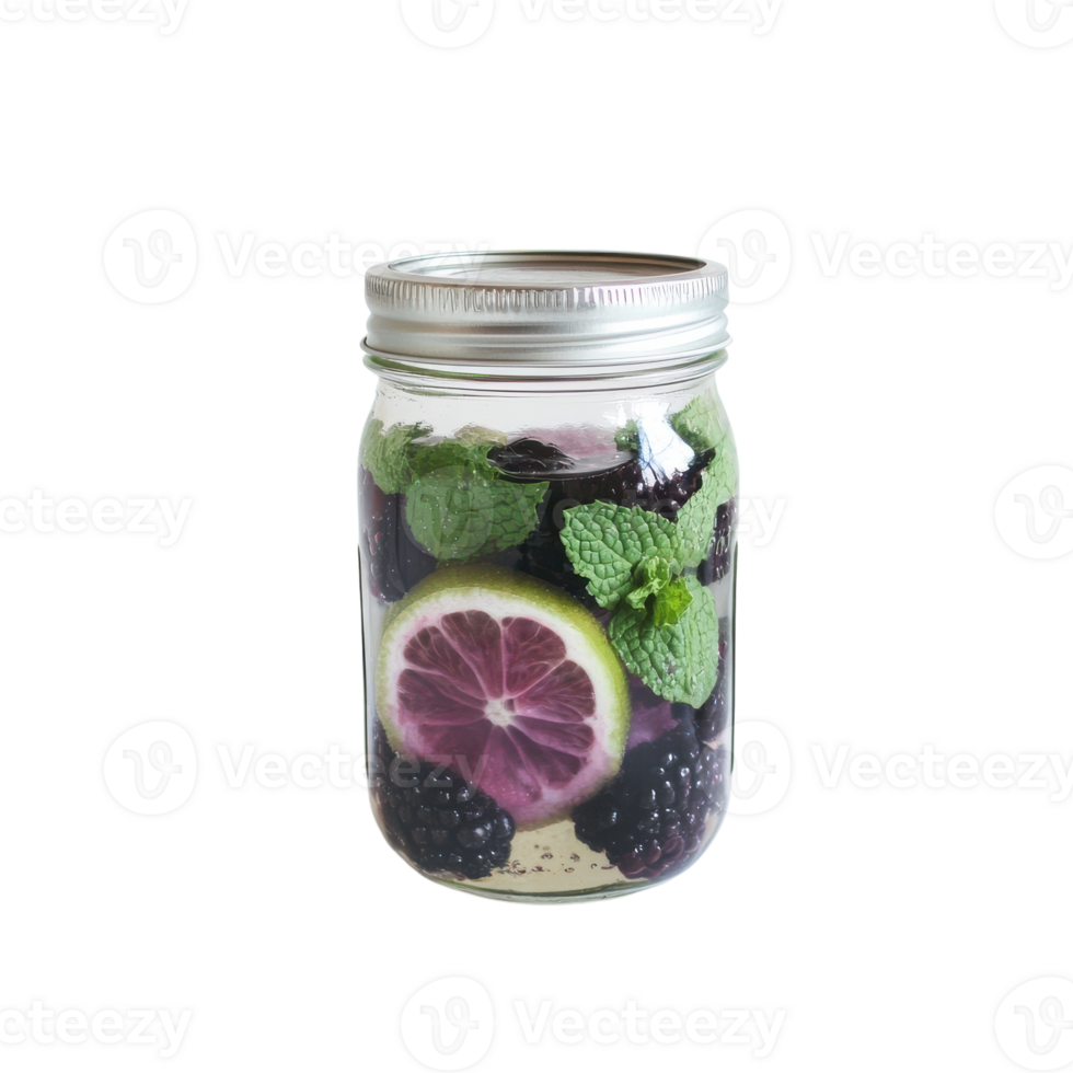Refreshing Blackberry Mint Detox Water for Healthy Hydration on transparent background png