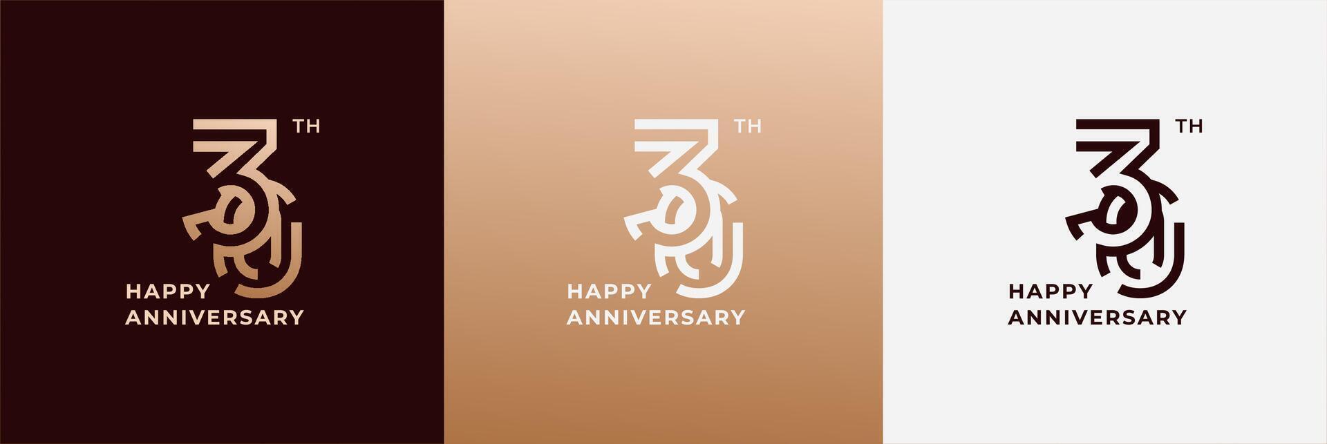 Logo happy anniversary 30th, 30 years anniversary vector