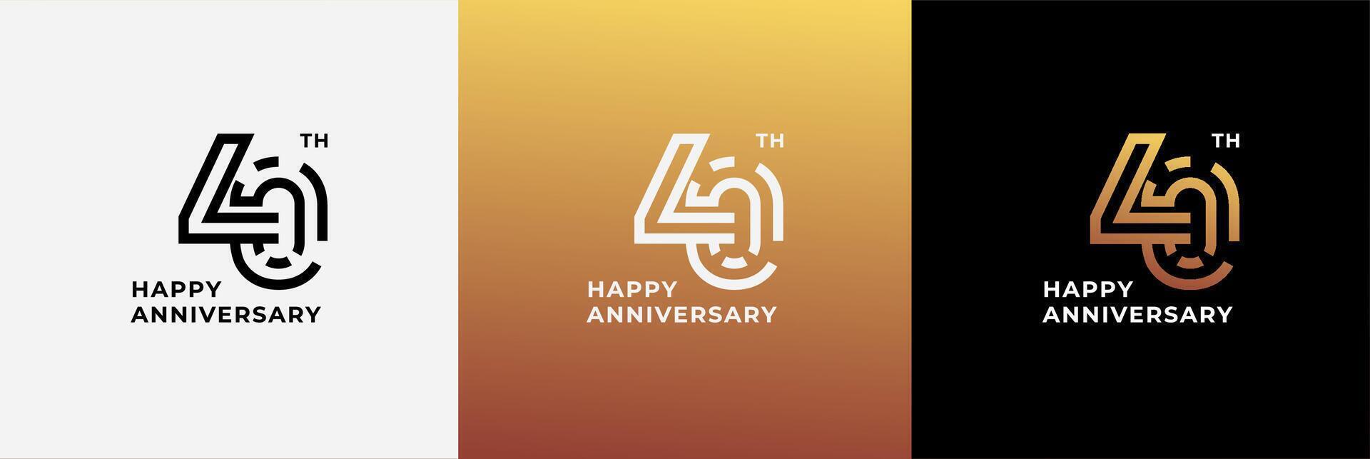 Logo 40th, 40 years happy anniversary vector