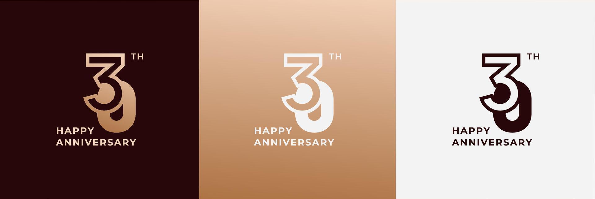 Logo happy anniversary 30th, 30 anniversary, Creative template for celebration, birthday, greeting and invitation. Editable file vector