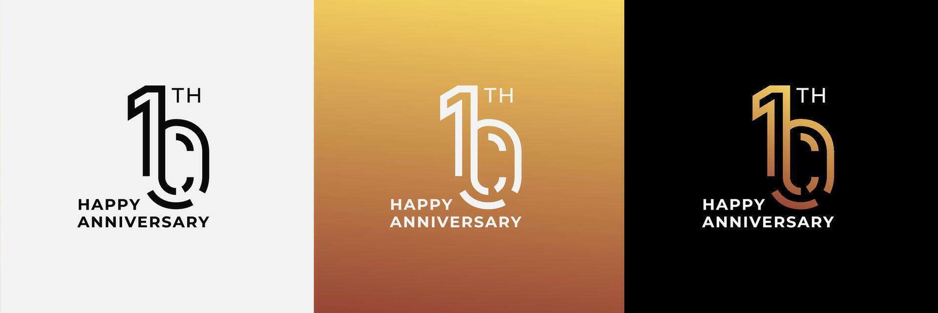 Logo 10 th, 10 years anniversary, Creative template for celebration vector