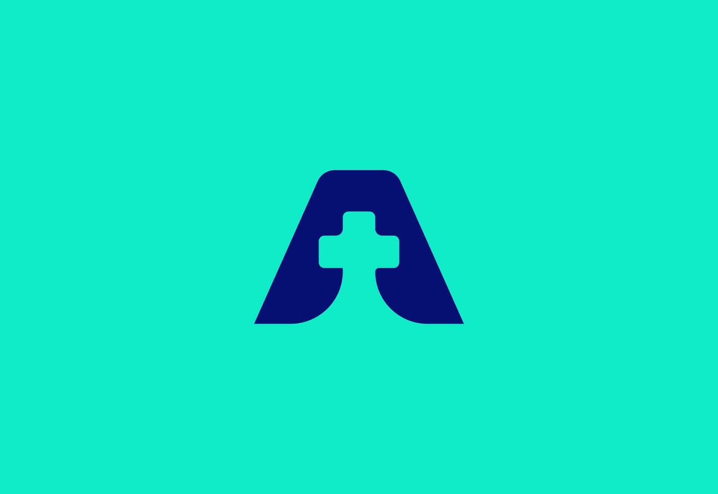 Logo letter A combined symbol medical plus, Creative template for hospital and healthcare. vector