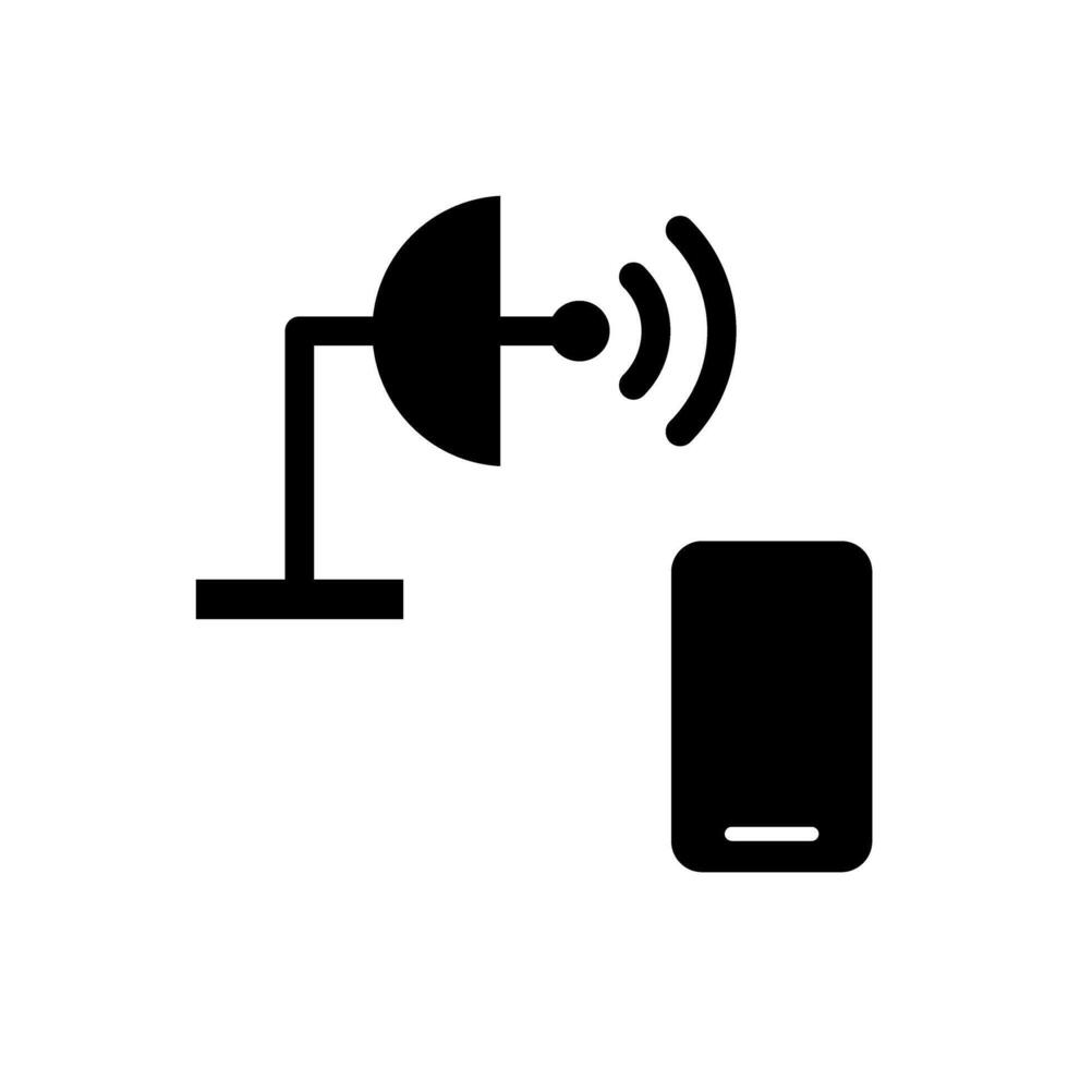 Icon Glyph phone connecting satellite. Solid style. vector