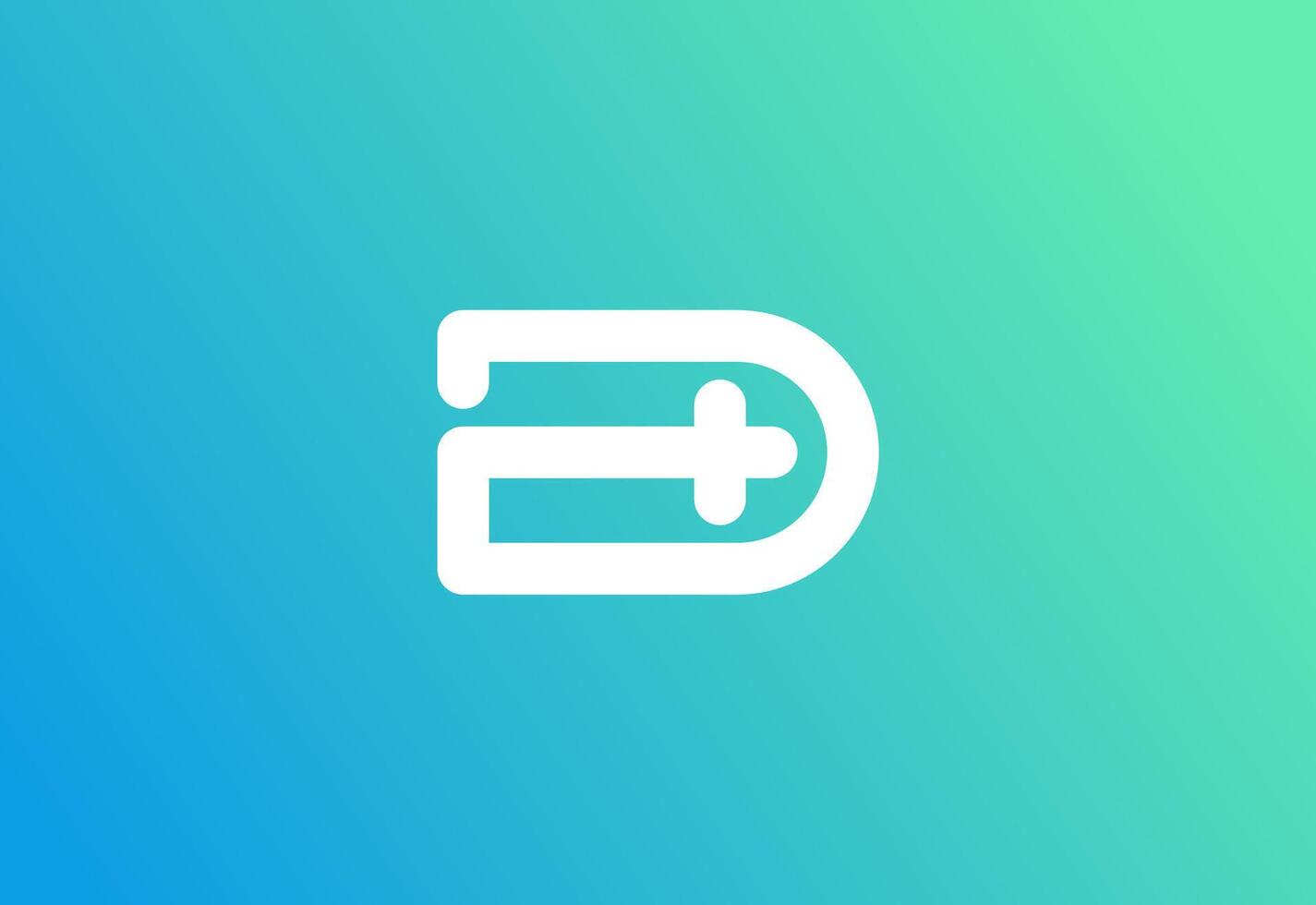 Logo letter D with symbol medical plus, Creative template for hospital vector