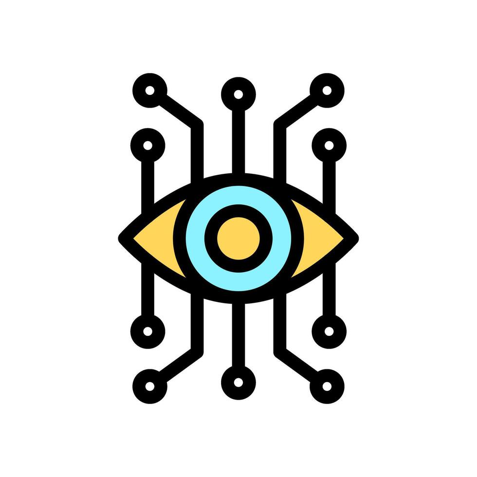 Icon Line Color spy system. Outline fill color style. vector