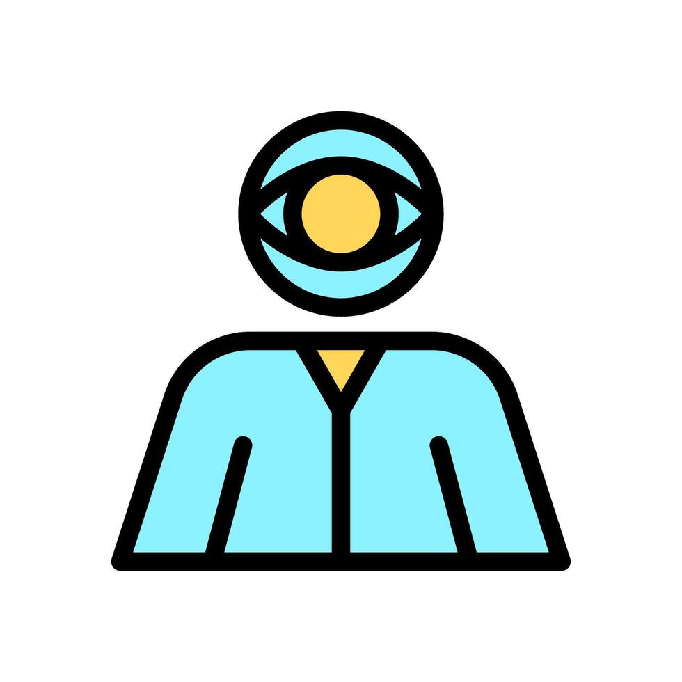 Icon Line Color spy man. Outline fill color style. vector