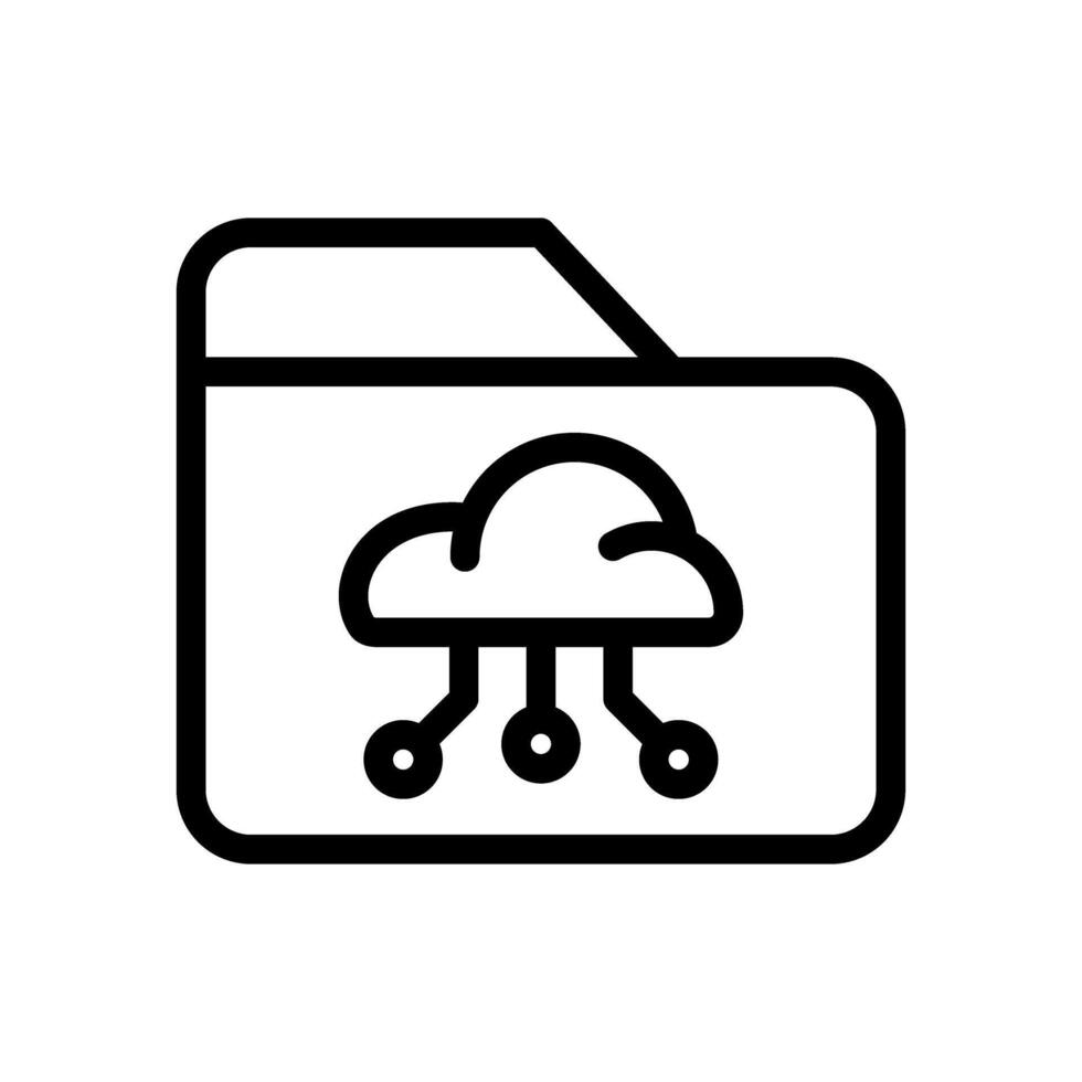 Icon Line folder cloud system. Outline style. vector