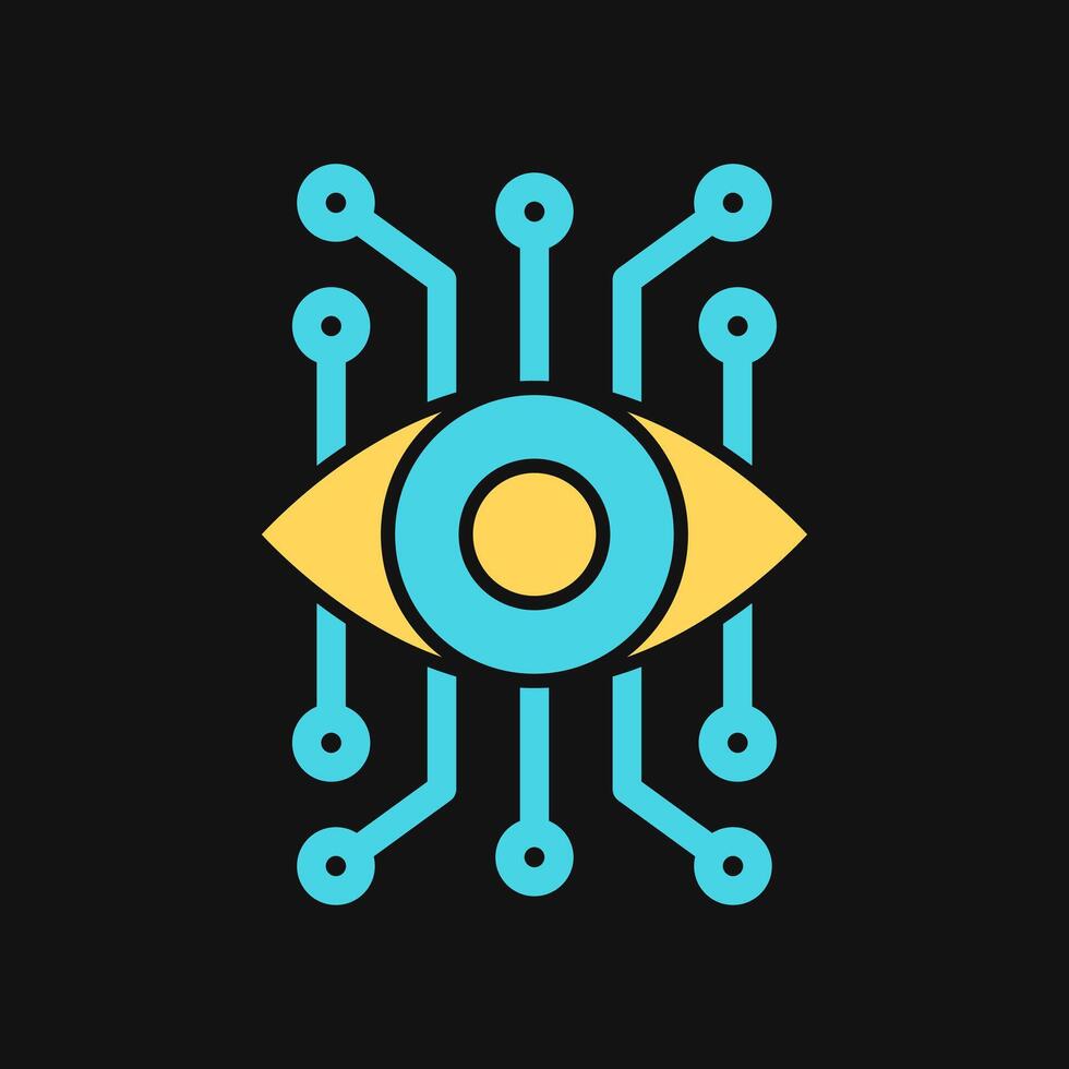 Icon Flat Color spy system. Fill color style. vector