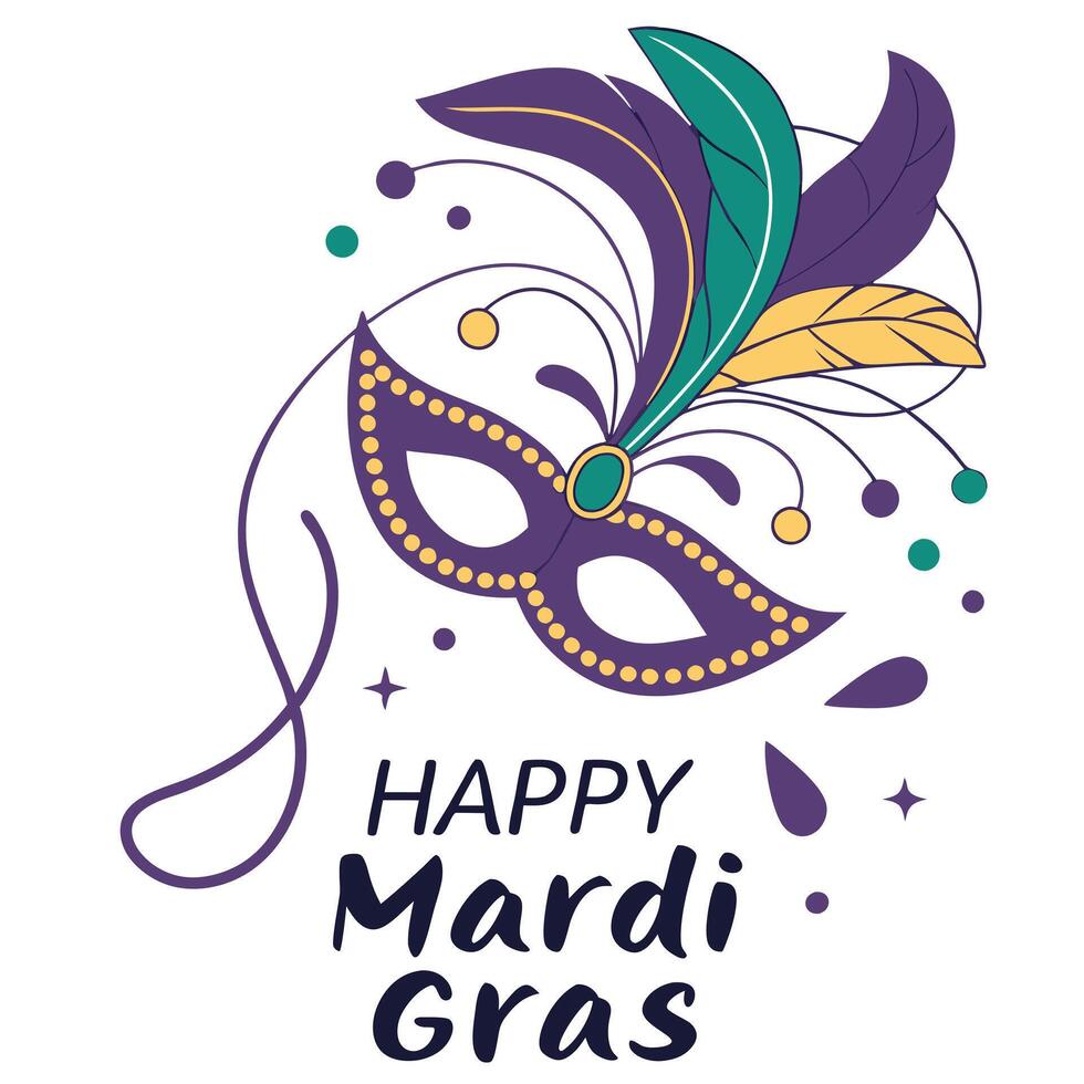 Mardi gras mask illustration vector