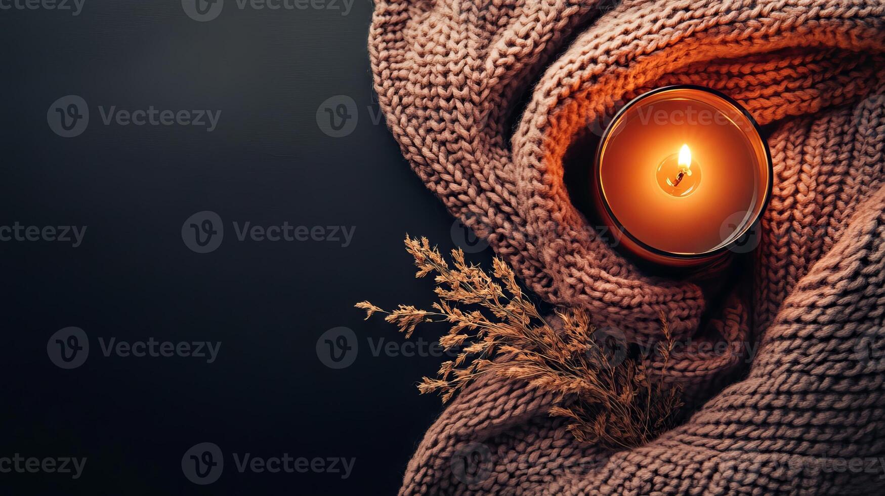 A cozy Black Friday background for e-commerce advertising, featuring warm tones, soft textures, and a dark backdrop with ample copy space for product placement and text photo