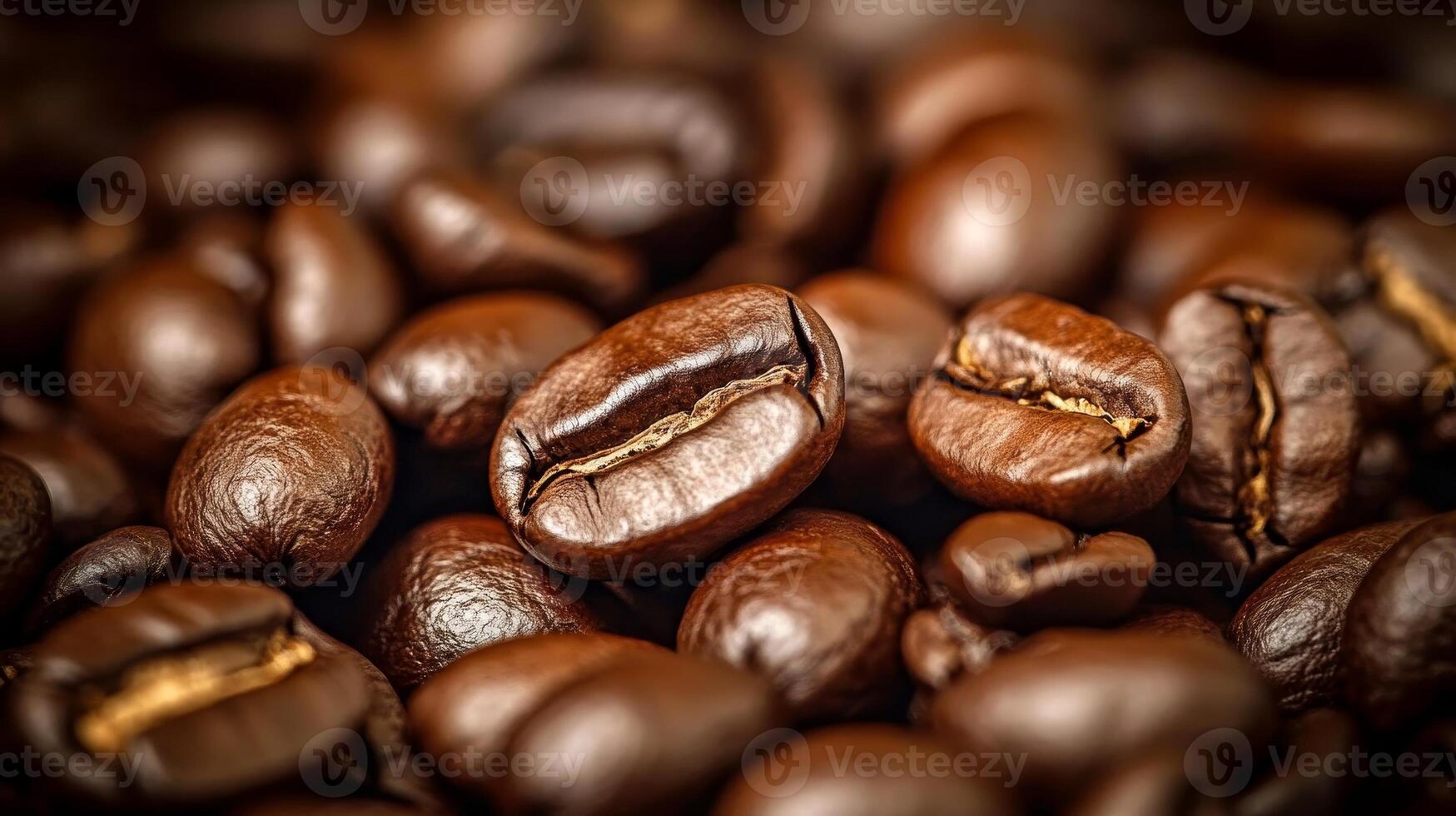 A detailed close-up of coffee beans, showcasing their texture and rich brown color, with a softly blurred background. Perfect for backgrounds and product placements photo