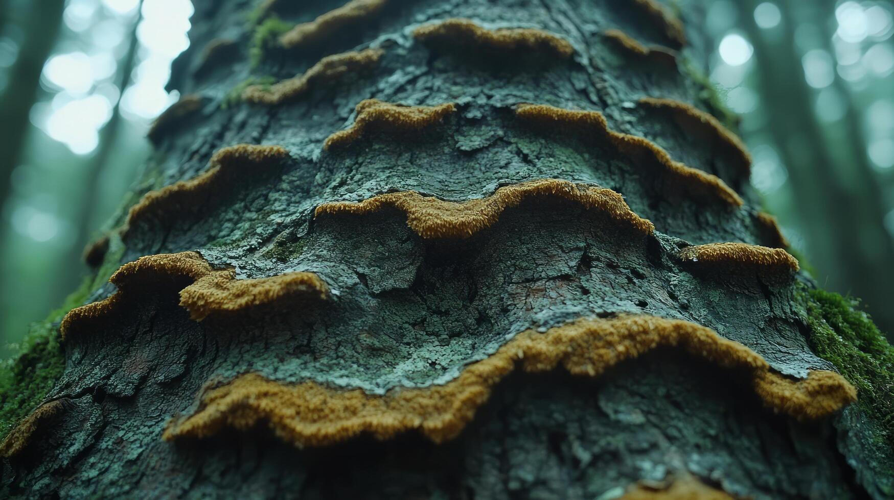 A close up of moss on a tree trunk photo