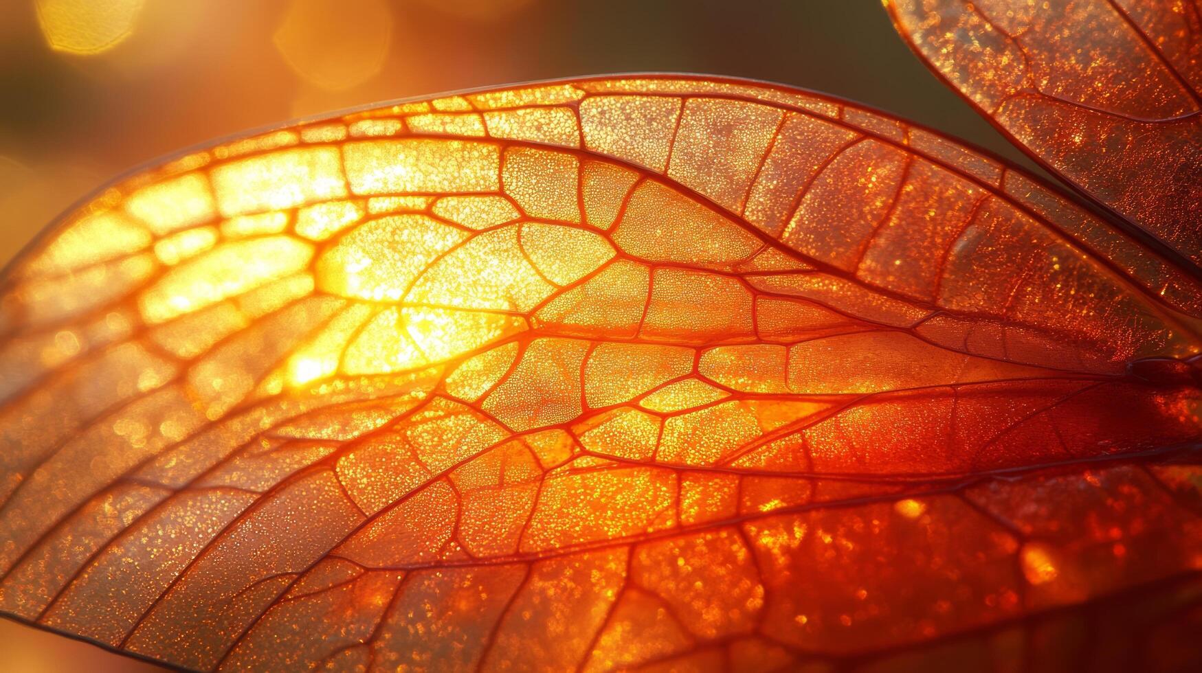 A close up of a leaf with the sun shining through it photo