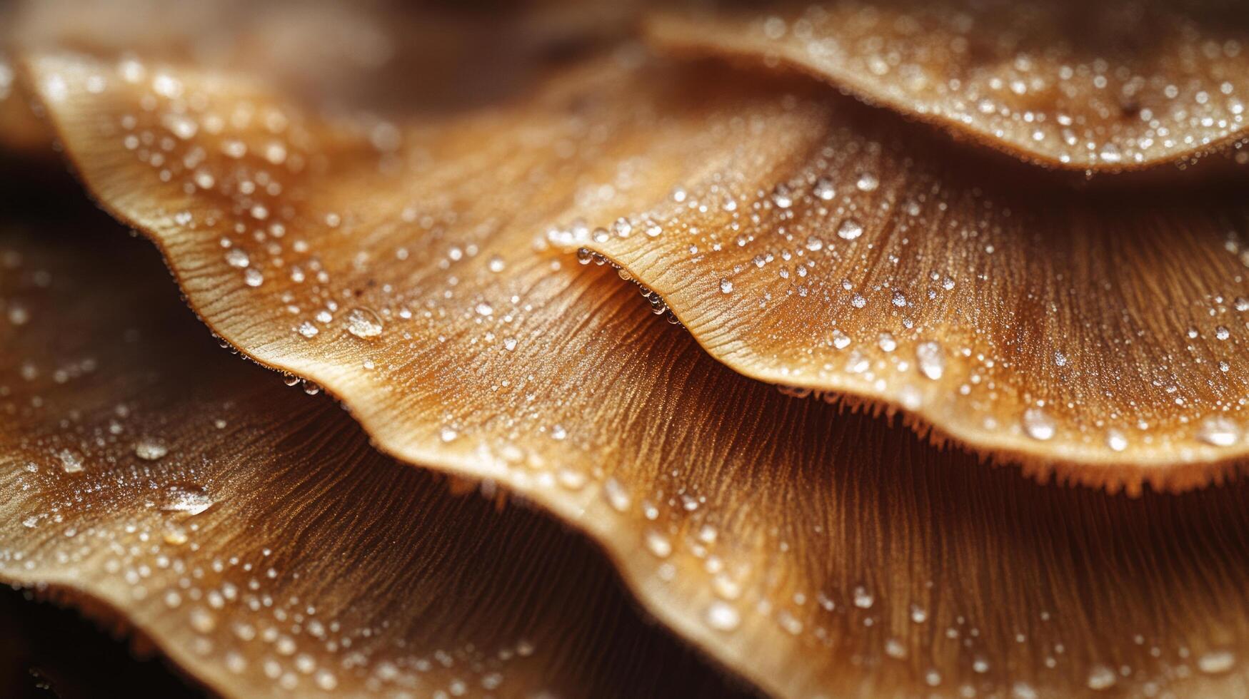 A close up of a mushroom with water droplets on it photo