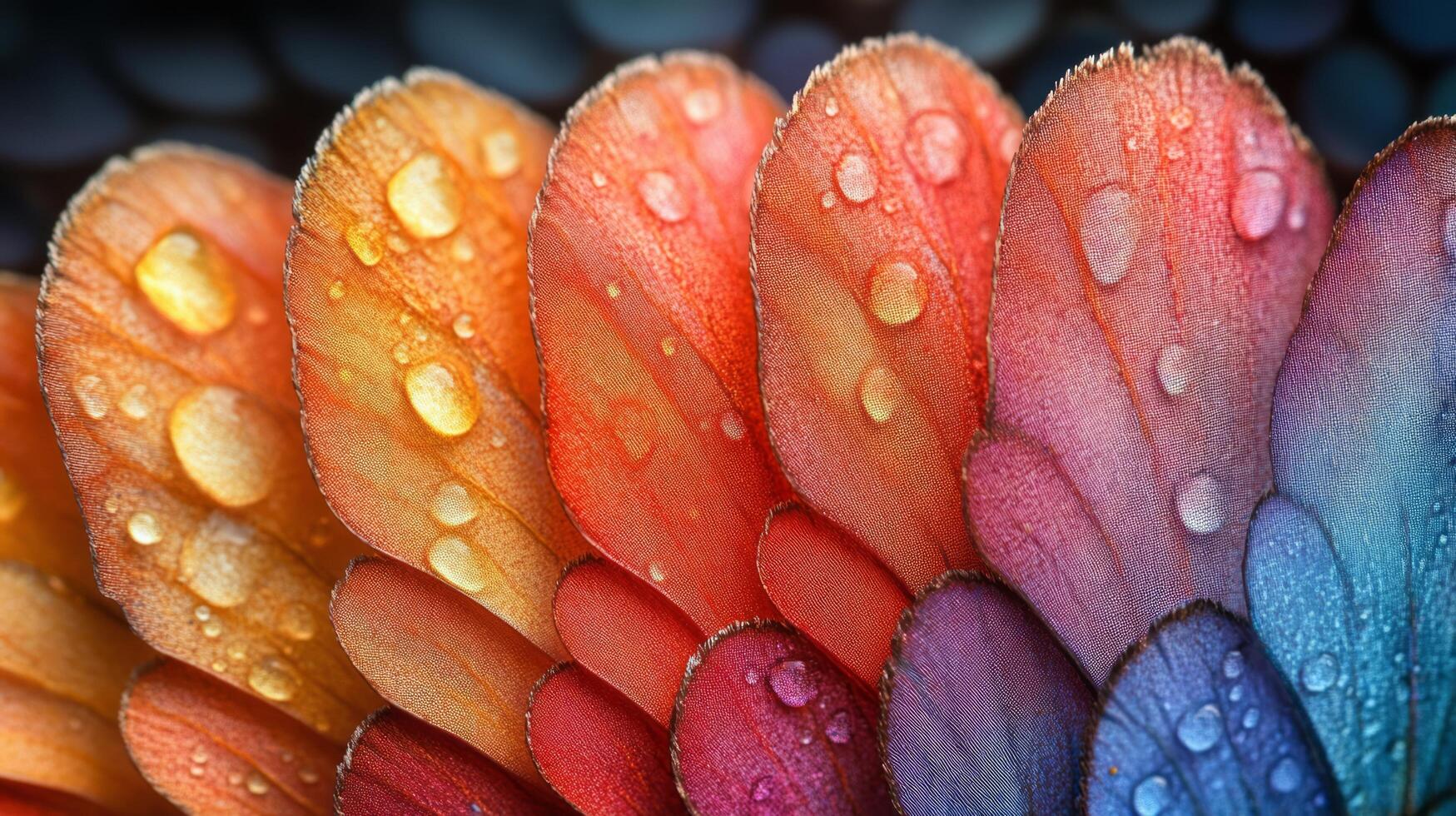 Raindrops on the wings of a butterfly photo