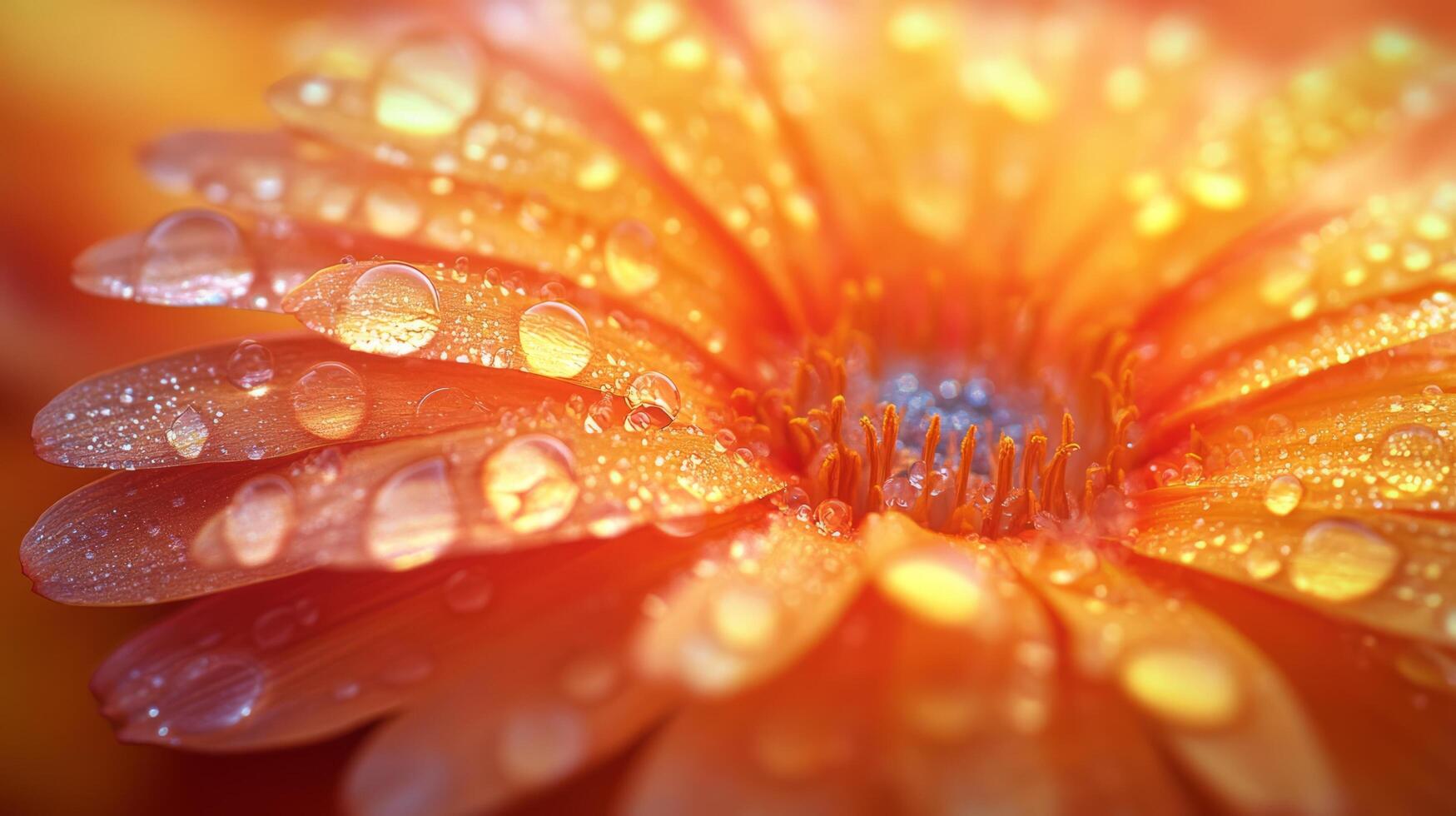 Orange flower with water droplets on it photo