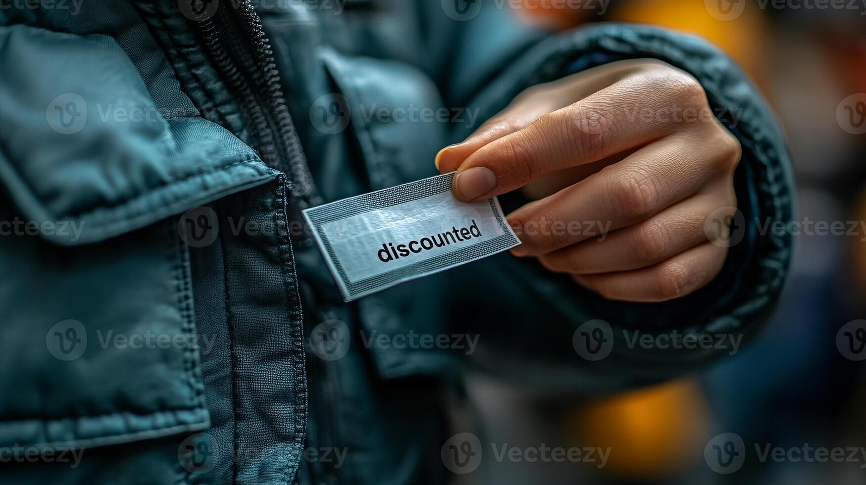 A person holding a business card in their hand photo