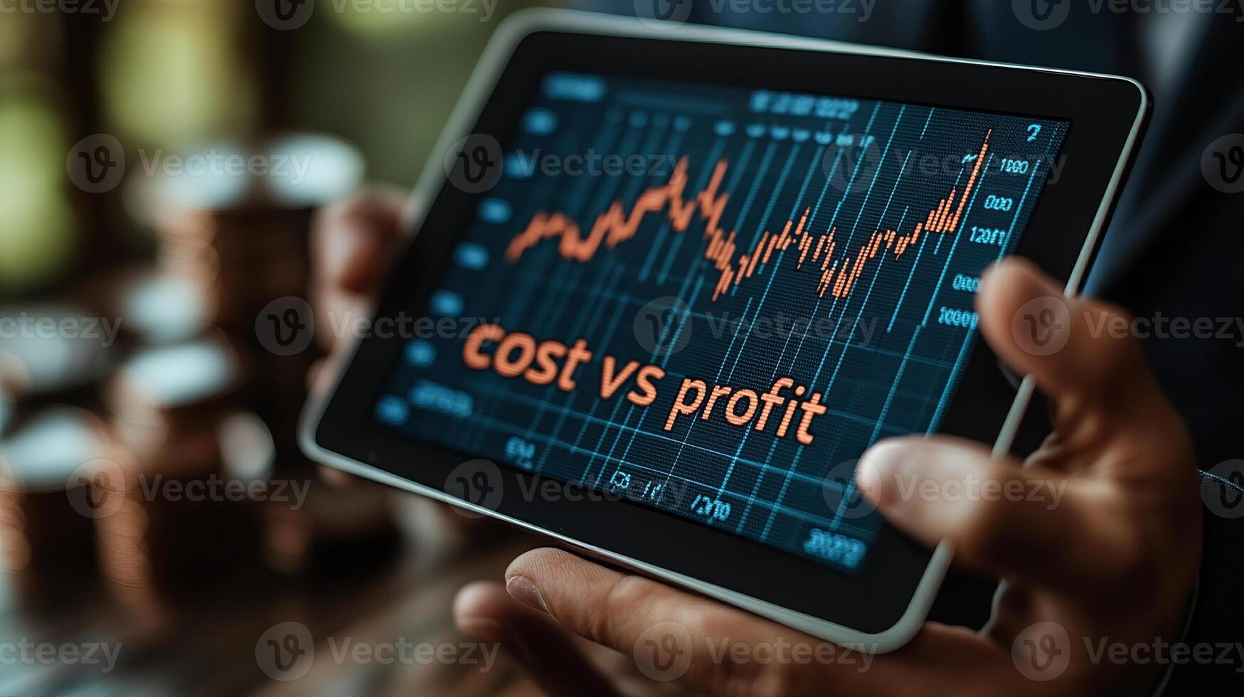 Cost vs profit on tablet photo