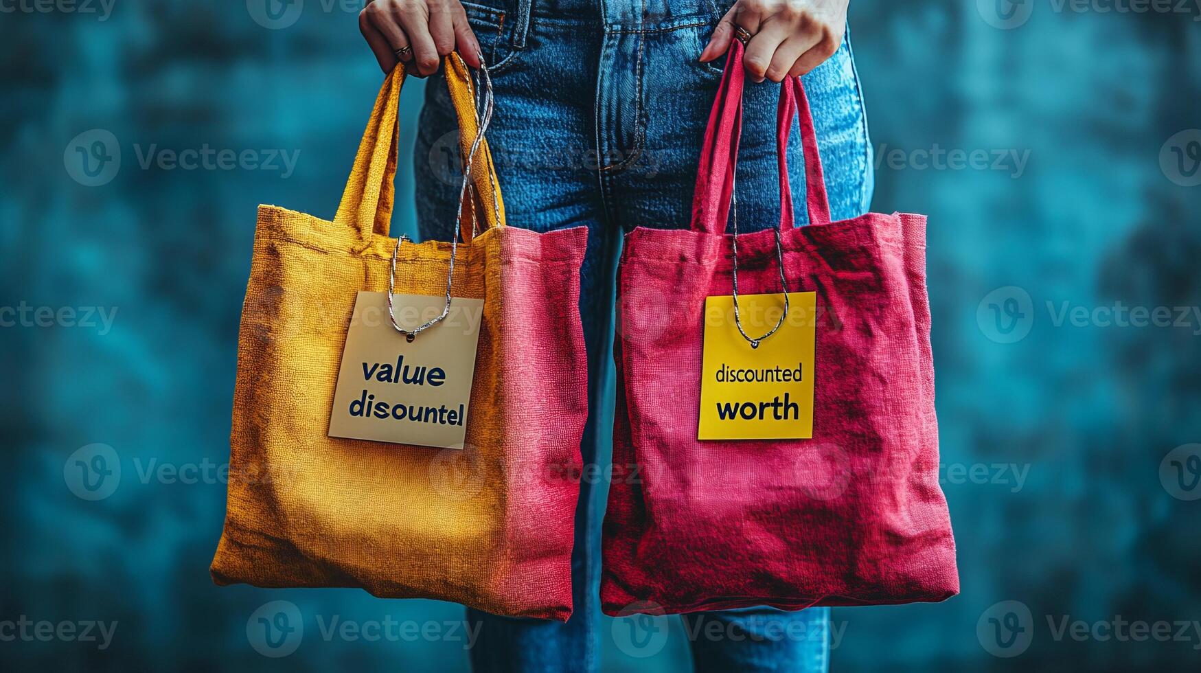 Two women holding shopping bags with the words make money photo