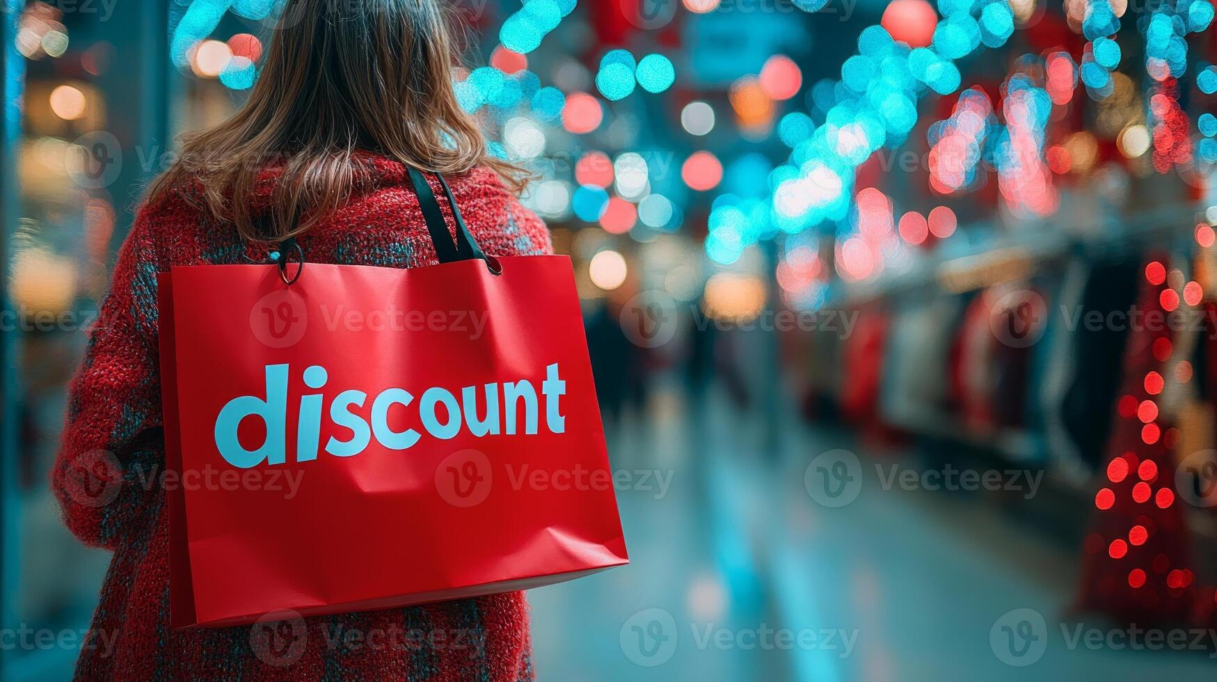 Discount shopping bags in a store photo