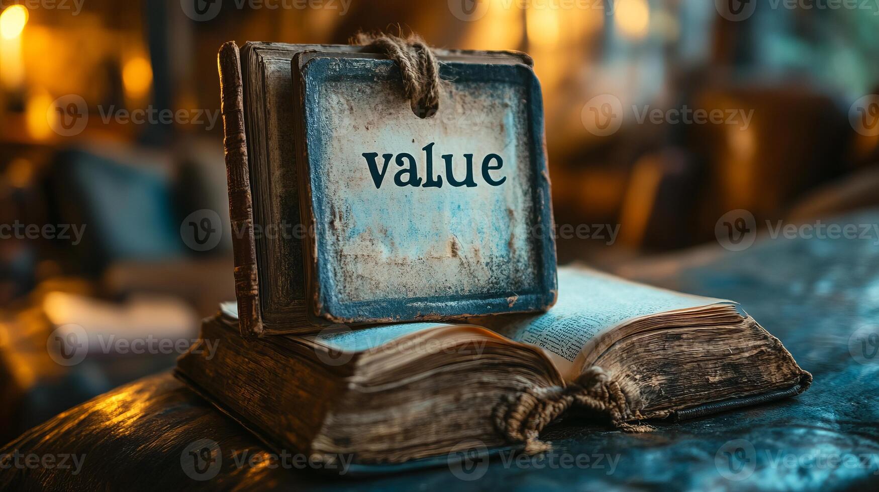 Value - concept of value in books photo