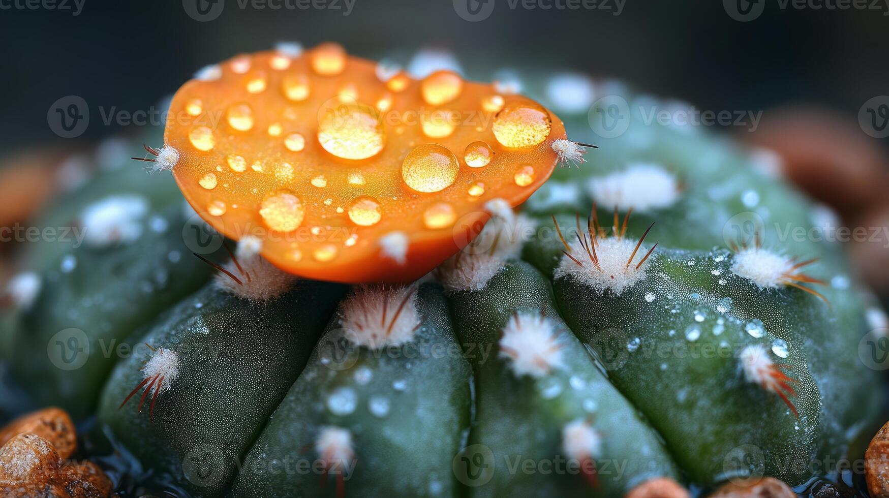 A cactus with water droplets on it photo