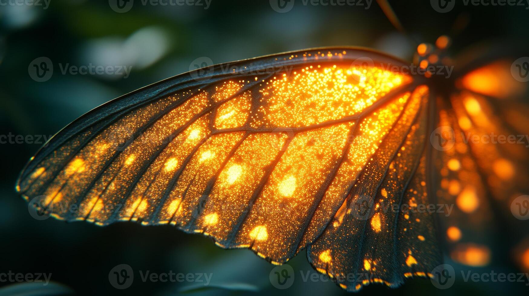 A close up of a butterfly with glowing eyes photo