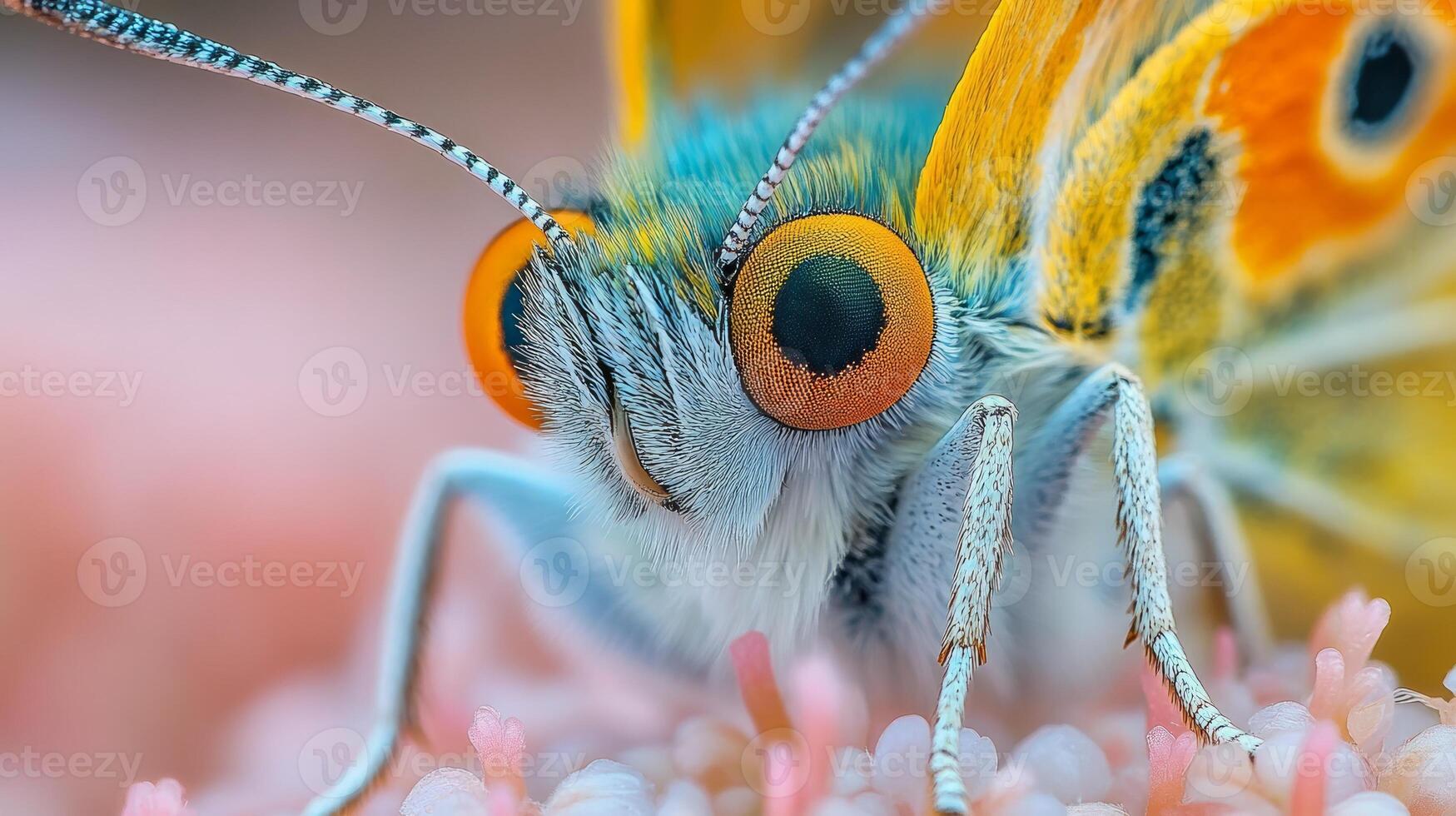 A close up of a butterfly with orange eyes photo
