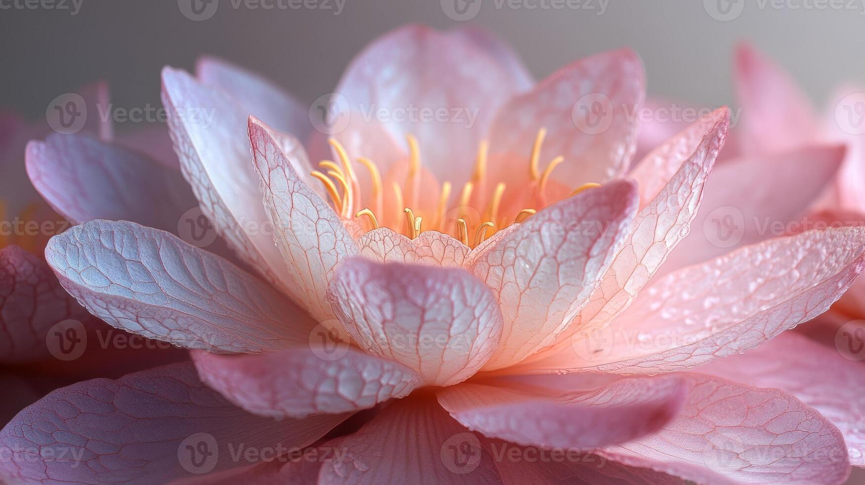 Pink lotus flower with water droplets on it photo