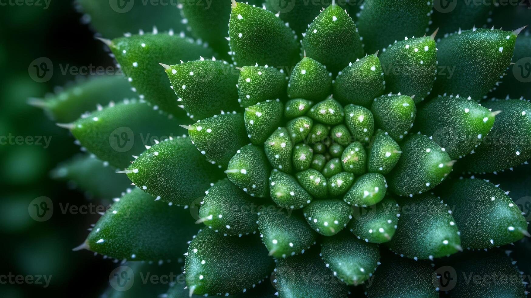 A close up of a green plant with many small dots photo