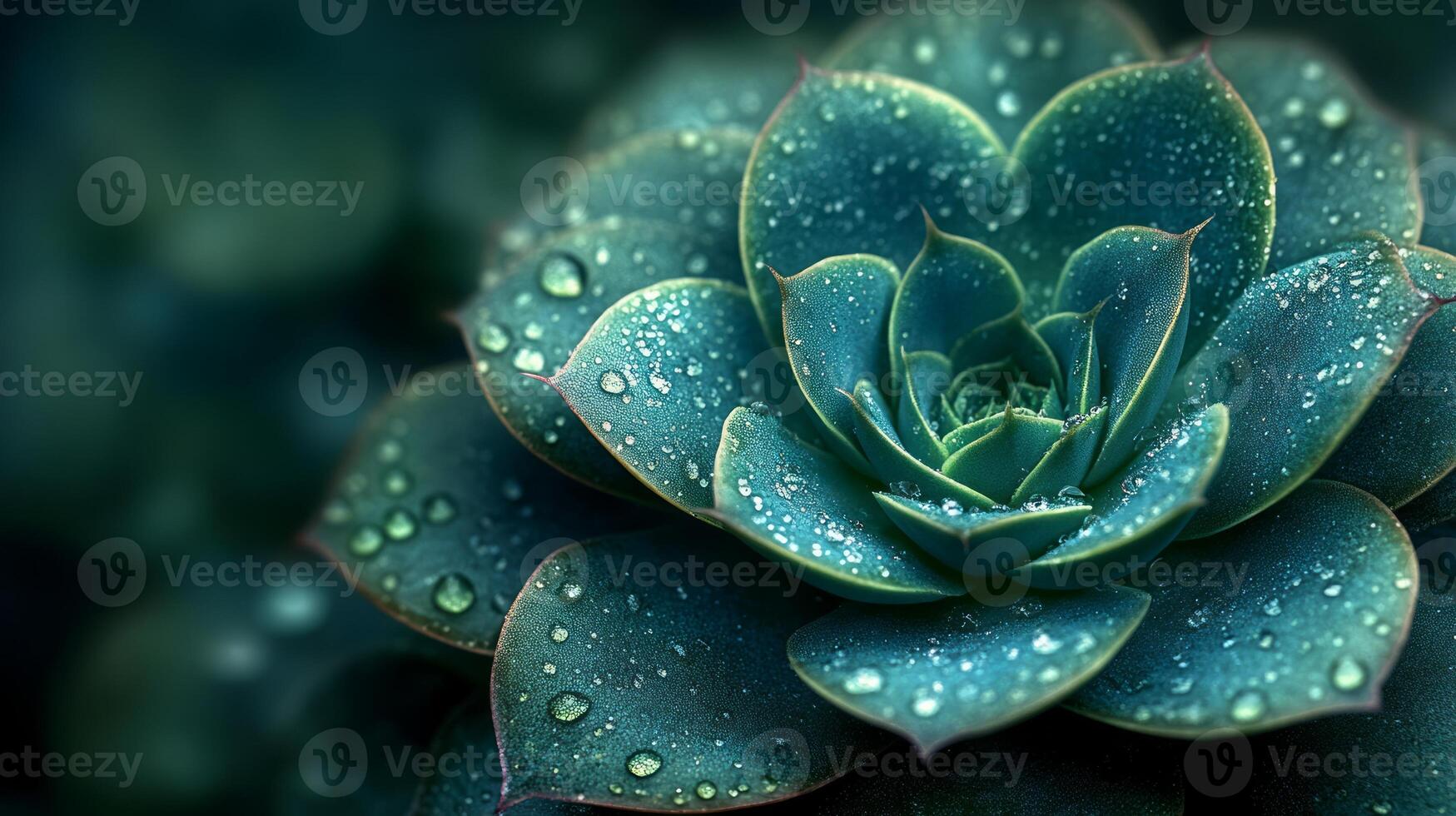Succulent plant with water droplets on it photo