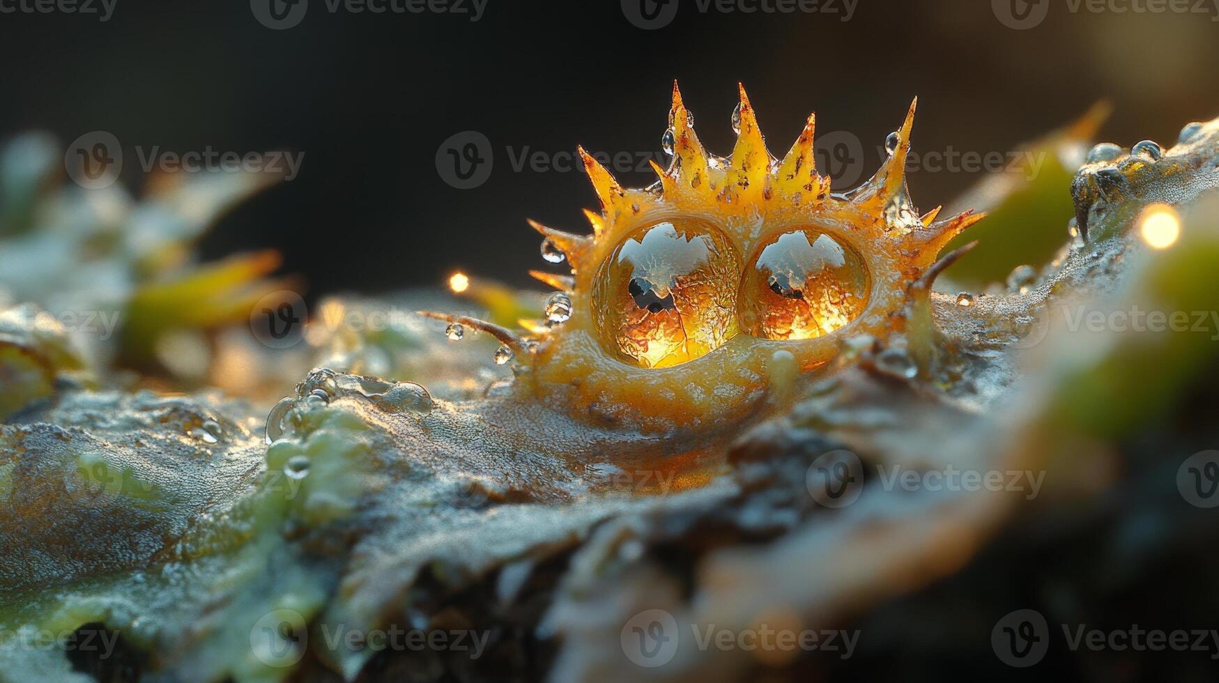 A close up of a sea urchin with its eyes open photo