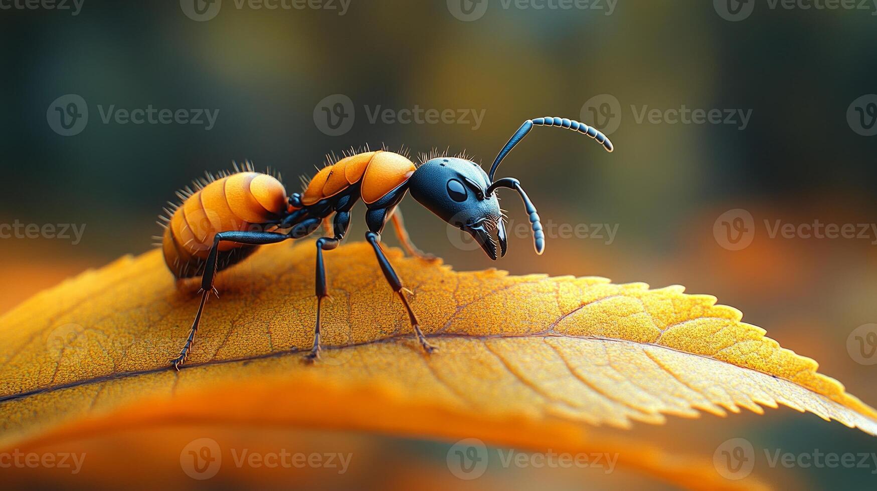 An insect is sitting on a leaf photo