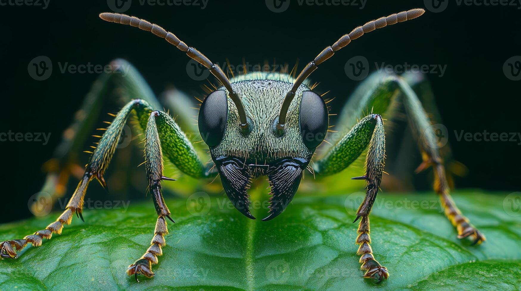 A close up of a bug on a leaf photo