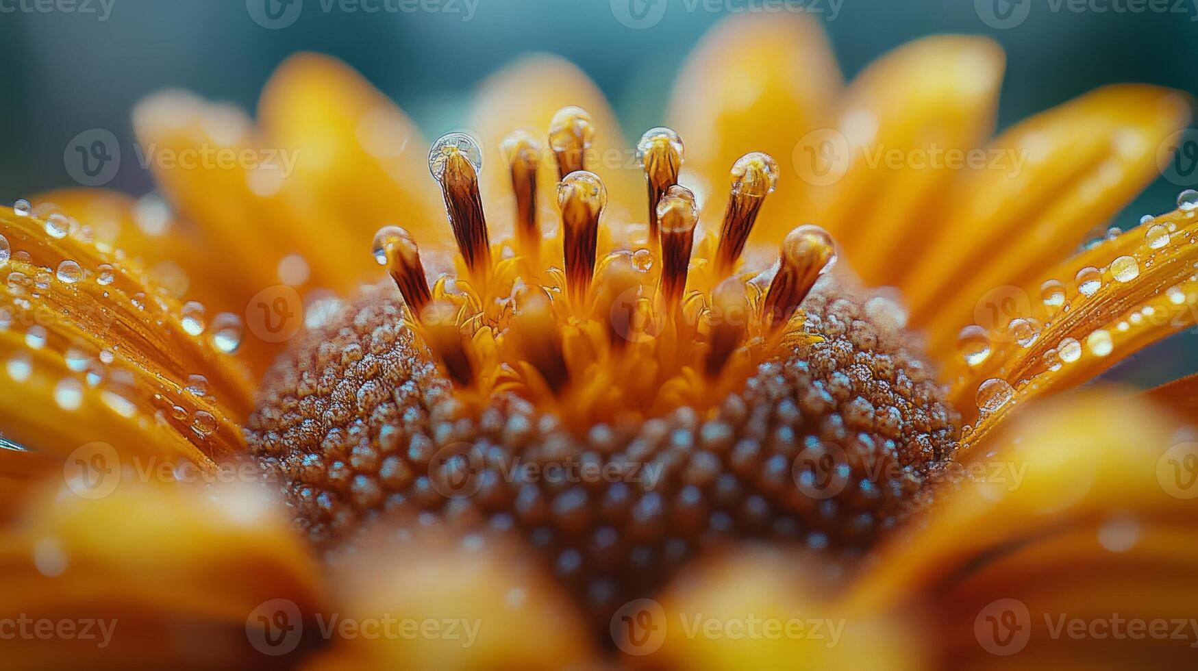 A close up of a flower with water droplets on it photo