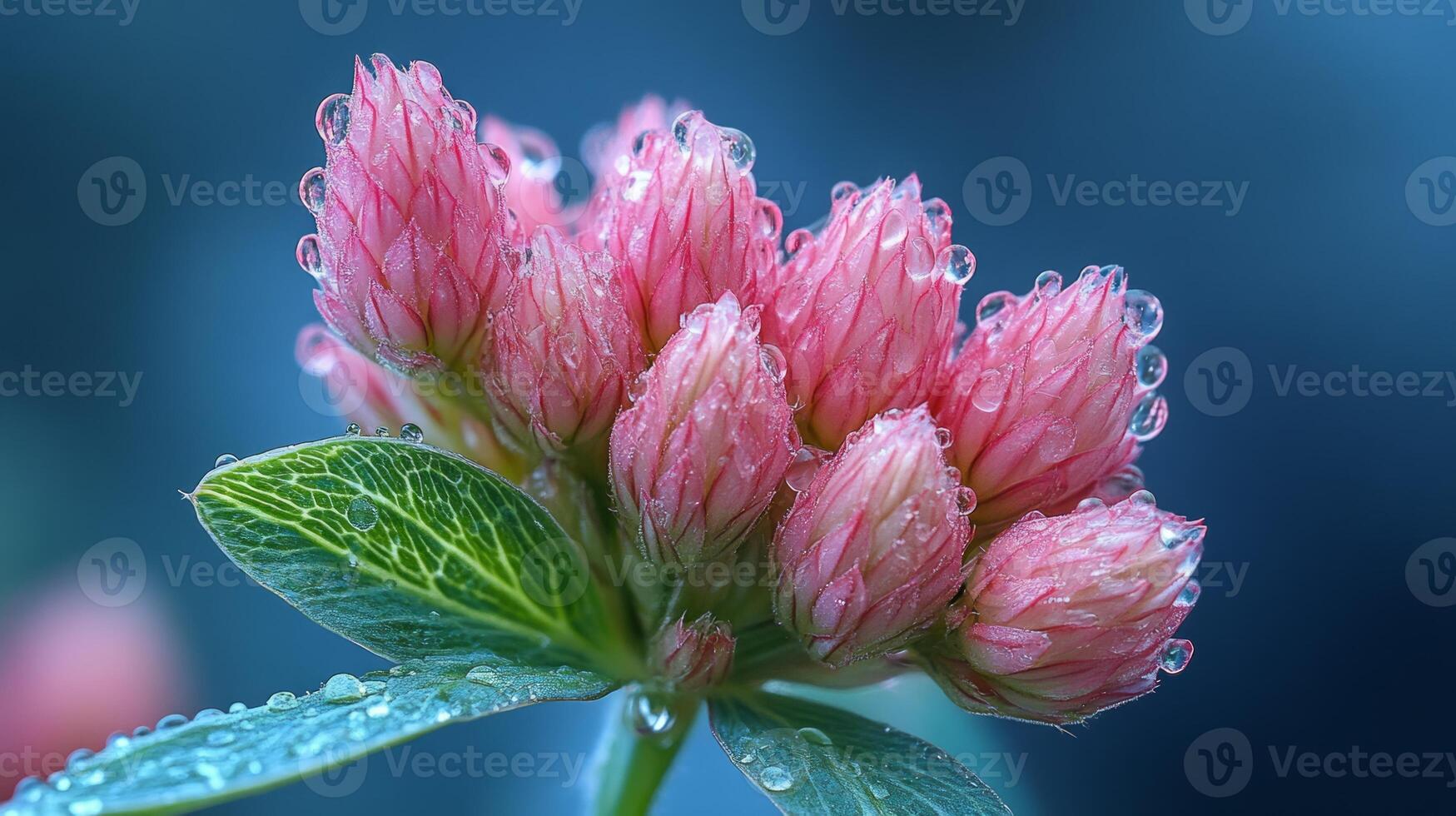 A pink flower with water droplets on it photo