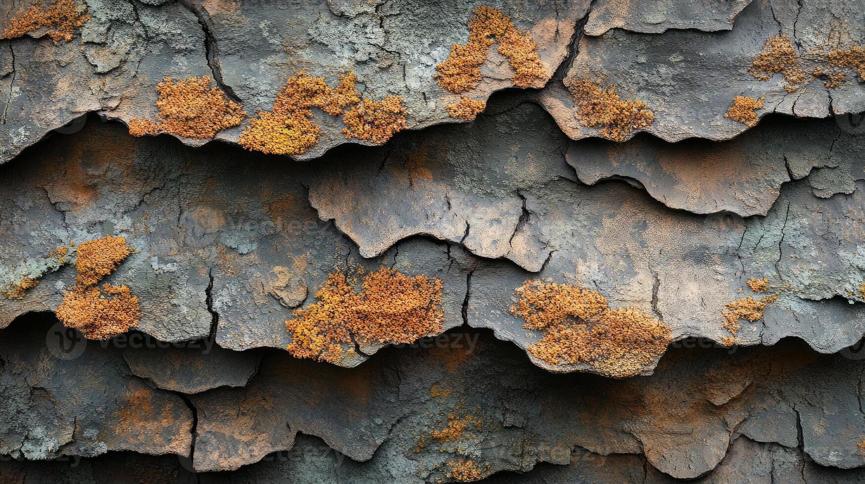 Old wood shingles with moss and lichen photo