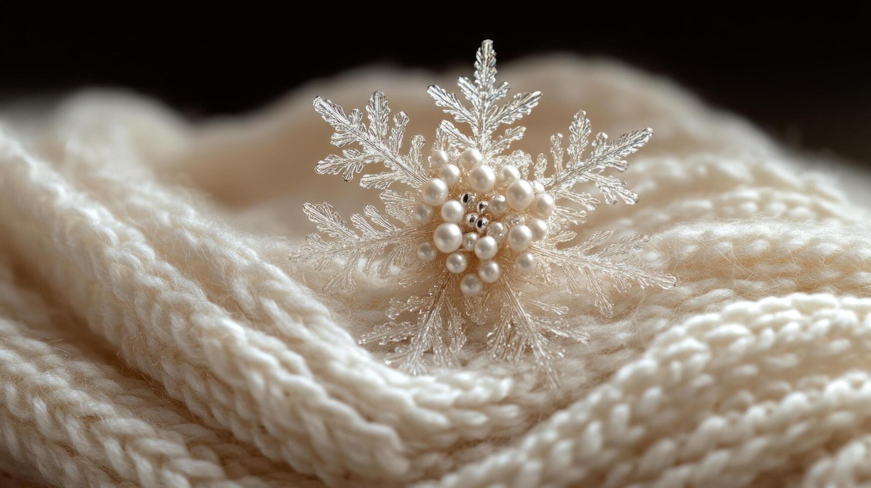 A snowflake is sitting on top of a white sweater photo