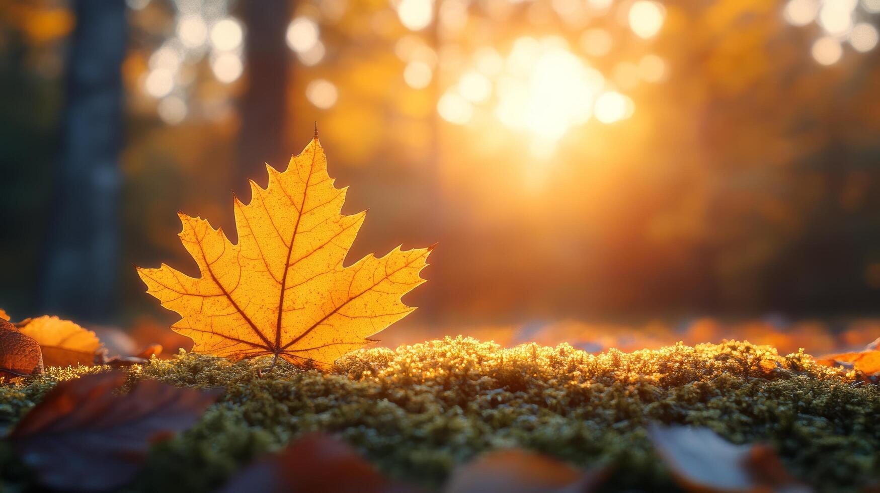otoño hojas en el suelo en el bosque foto