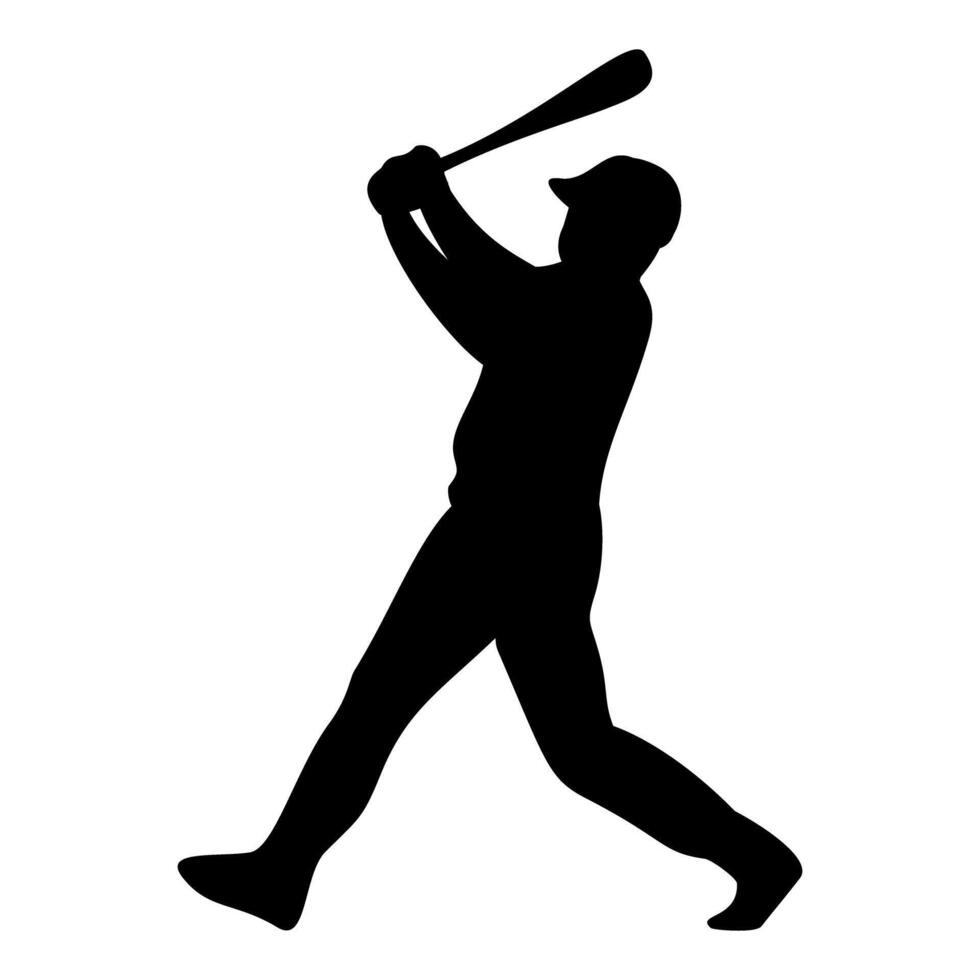The silhouette of the baseball player who is hitting the ball. Perfect for stickers, icons and elements or advertising ornaments vector
