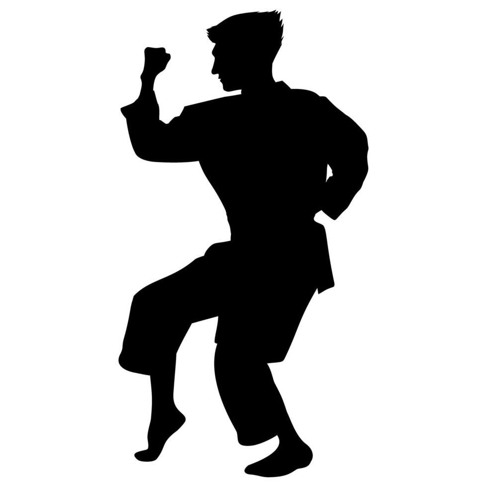 Karate athlete silhouette. Perfect for stickers, icons, logos and elements or advertising ornaments vector