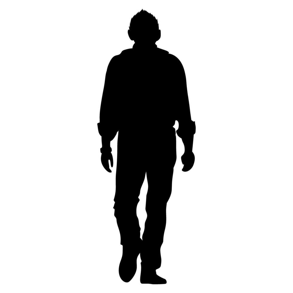 Silhouette of a man walking from behind. Perfect for stickers, icons, logos vector