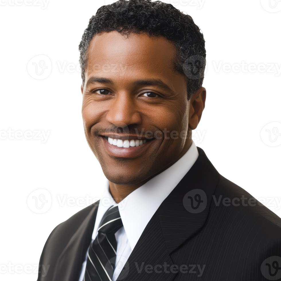 Smiling African American Businessman Isolated for Professional Use on transparent background png