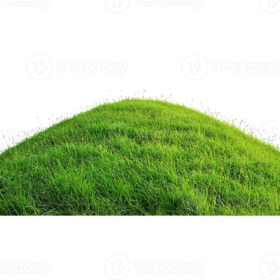 Serene Green Grassy Hill Isolated for Tranquil Landscapes on transparent background png