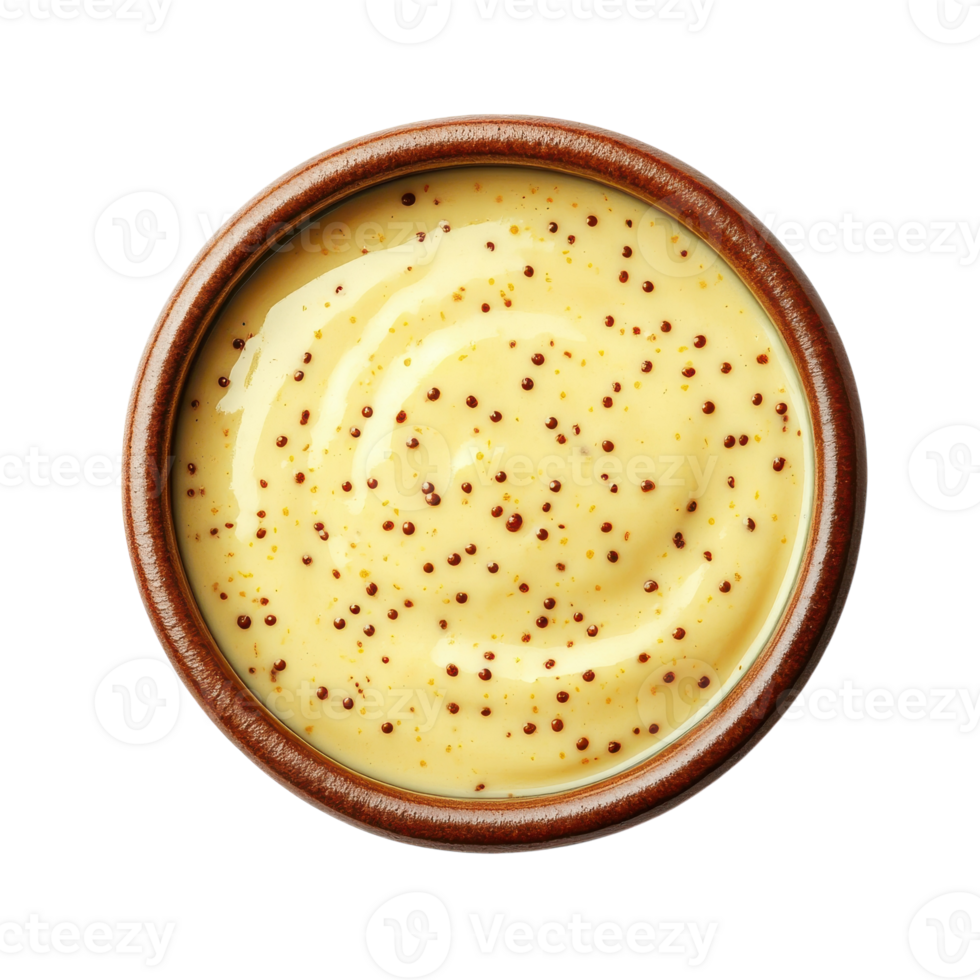 Bowl of Mustard Sauce for Culinary Uses on transparent background png