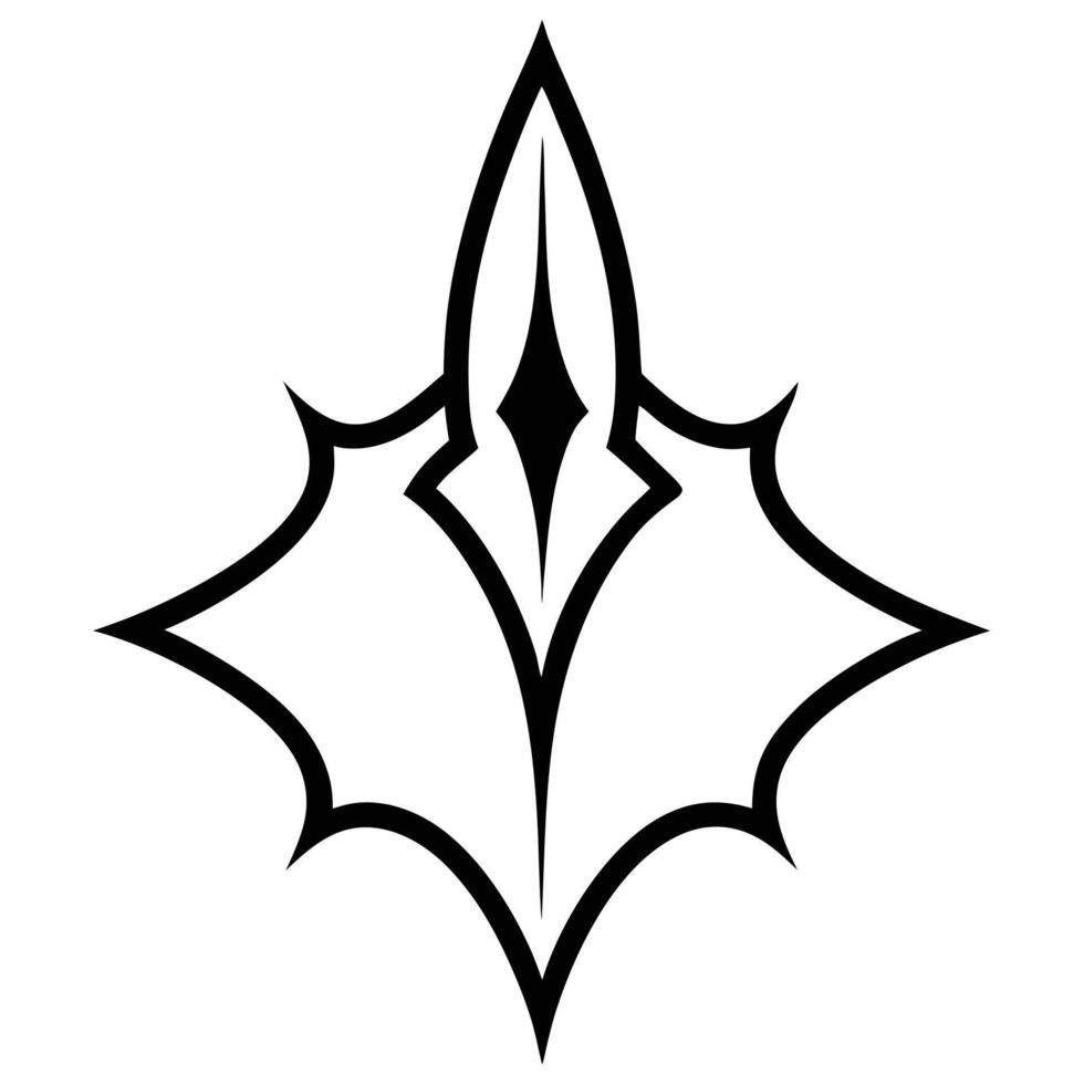Elegant Gothic Pattern Line Art Illustration Design vector