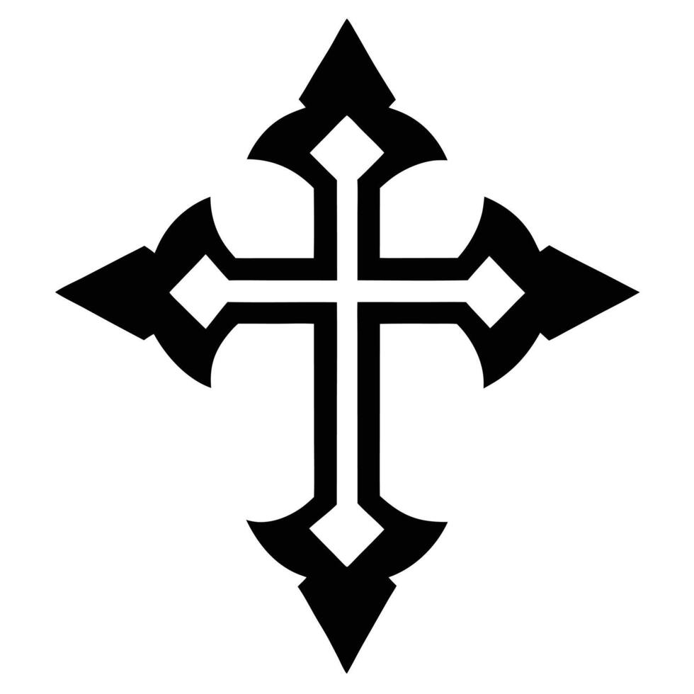 Byzantine Cross Illustration on White Background vector